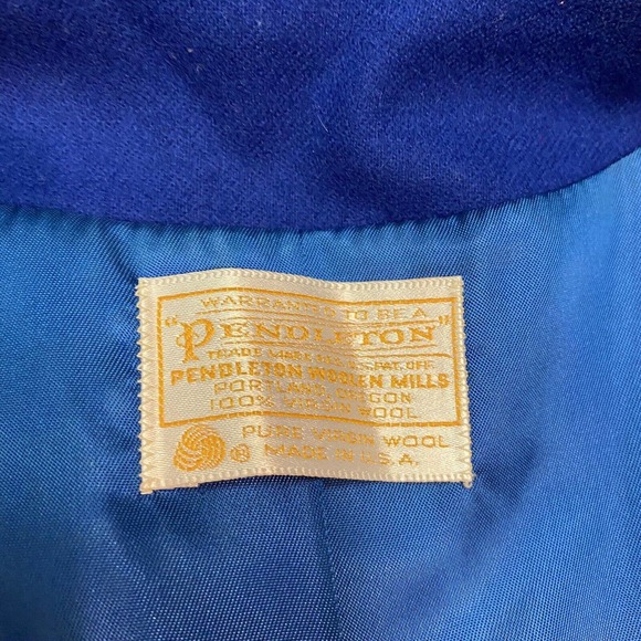 VTG Pendleton Womens Size 12 Pure Wool Lined Career Blue Blazer USA Made 3button - Picture 3 of 12